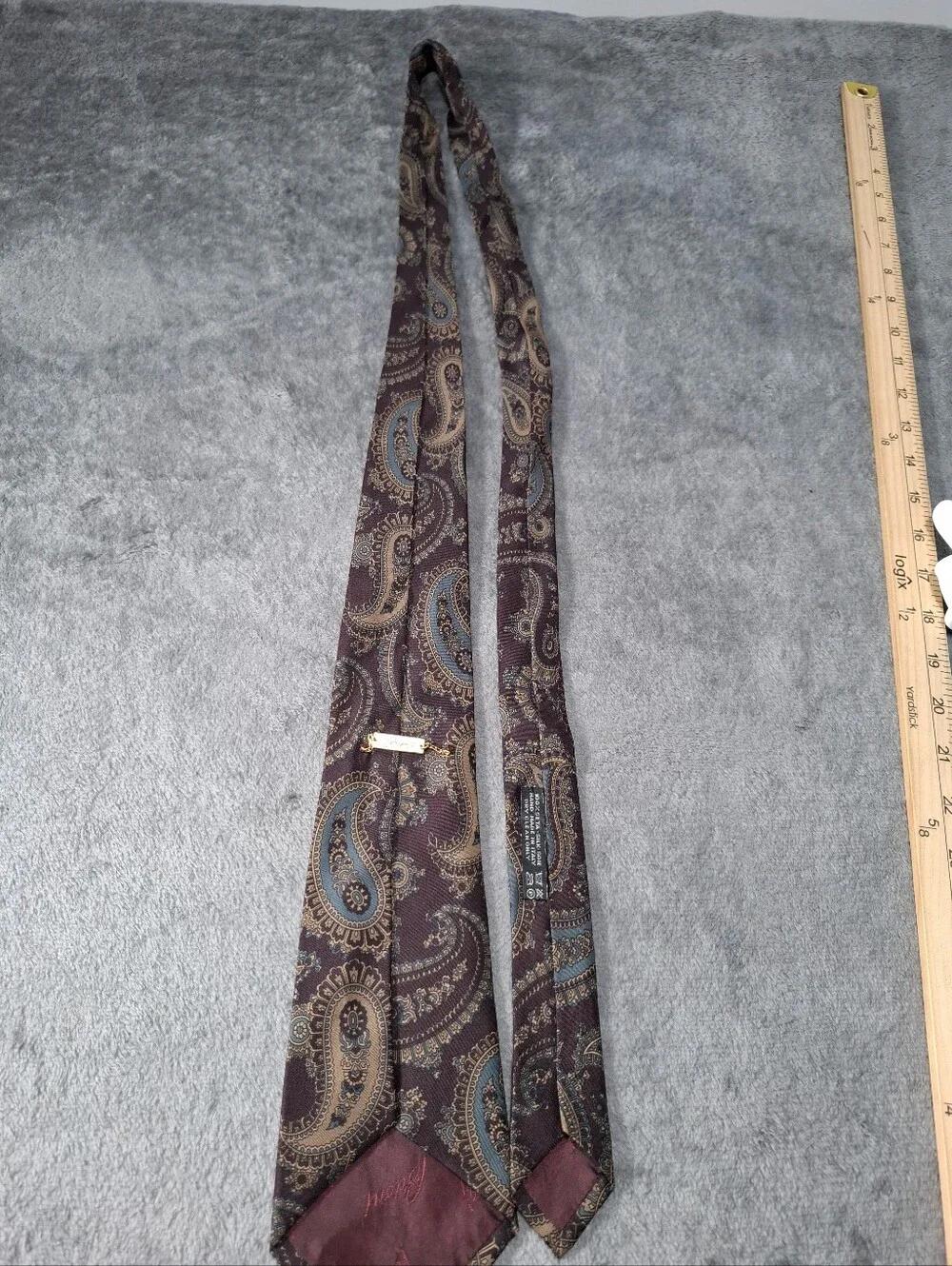 Brioni Italy 100% Silk Tie Burgundy Teal Paisley Men's Luxury Necktie Classic